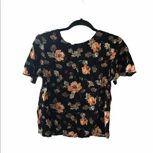 Forever 21 Black Floral Blouse